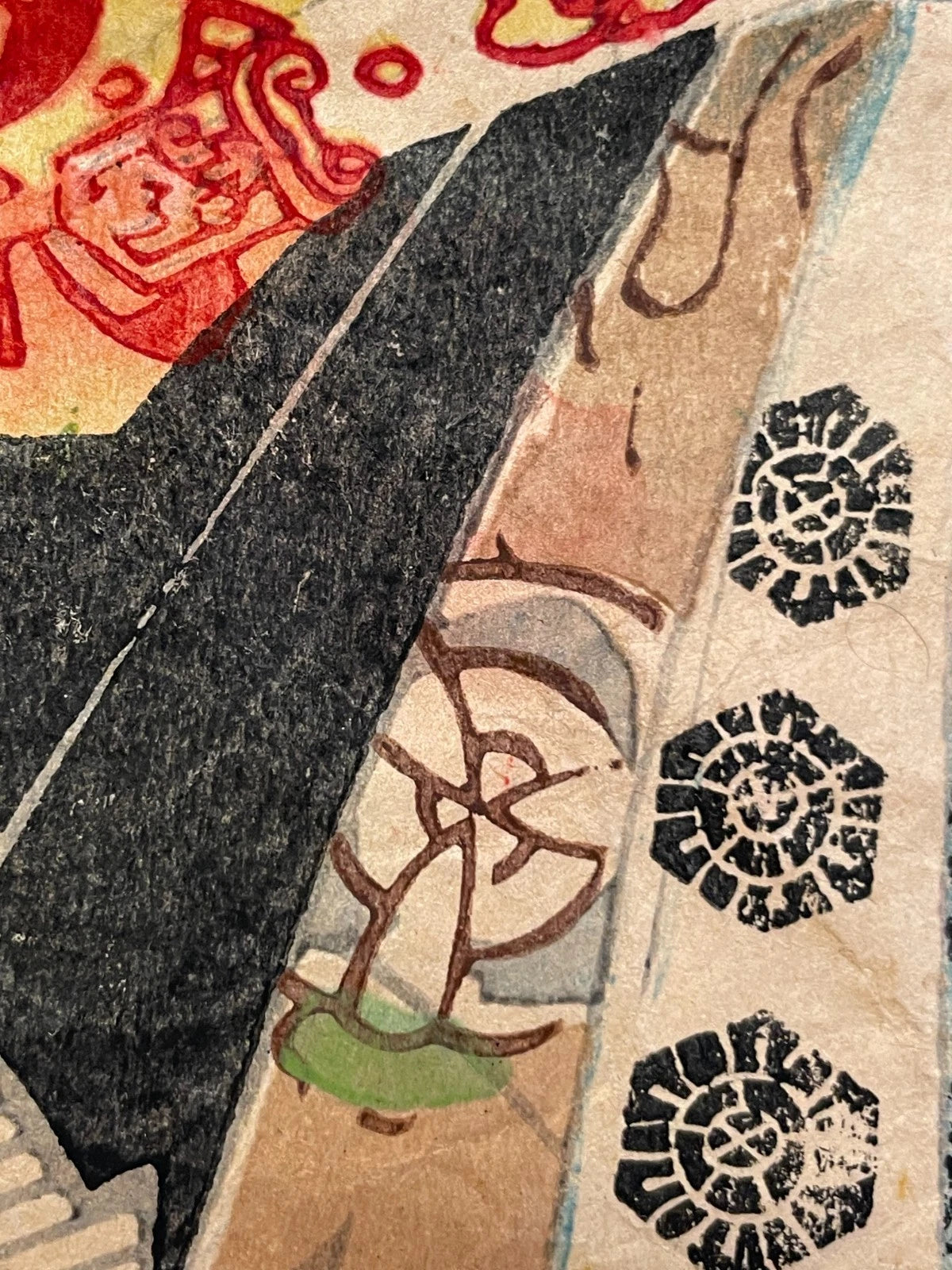 1890-93 Meiji Era Kabuki Scene by Kochoro Kunimasa (Approximately 25X37CM)