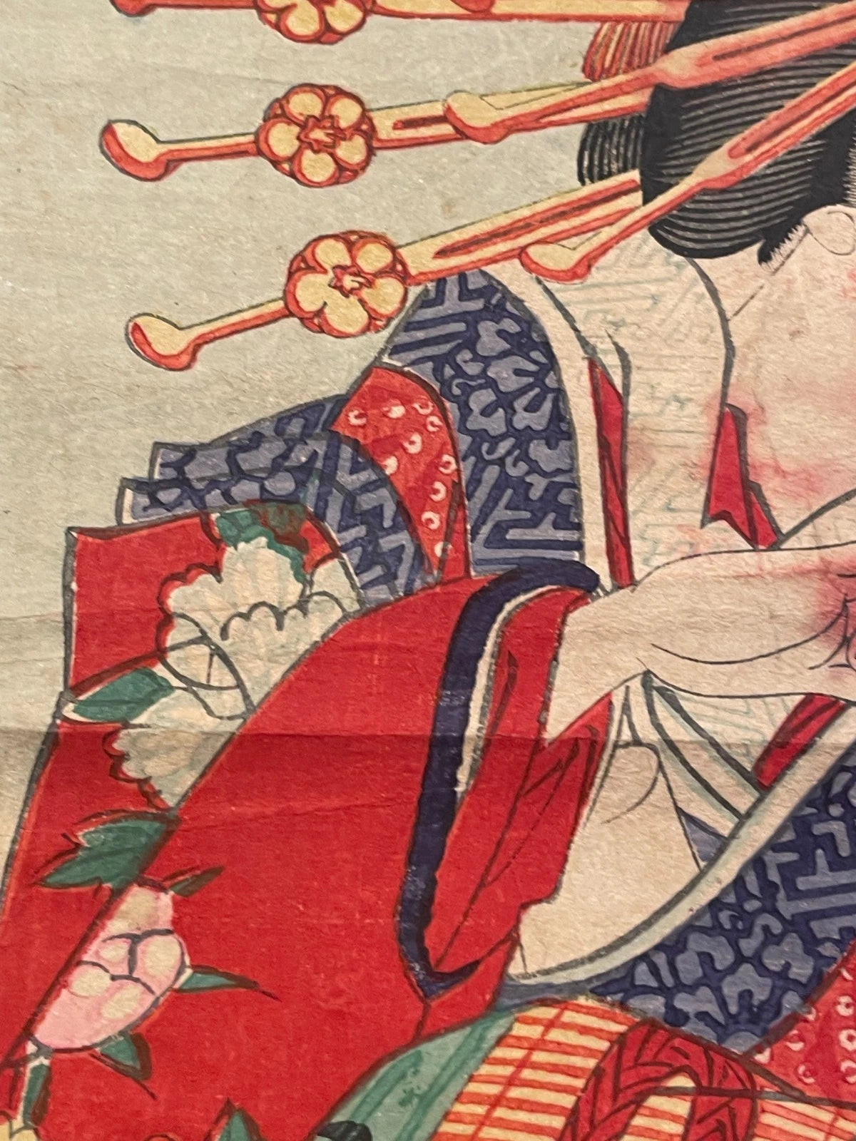 1891 Kabuki Performance of Princess Orikoto by Utagawa Kunimasa IV Meiji Era (Approximately 25X37 CM)
