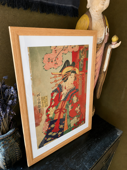 1891 Kabuki Performance of Princess Orikoto by Utagawa Kunimasa IV Meiji Era (Approximately 25X37 CM)