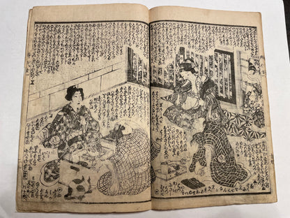 1860s 2 Book set "Mirror of Earthquakes" 地震鏡 Illustrated by Utagawa Kunisada III (Toyokuni)