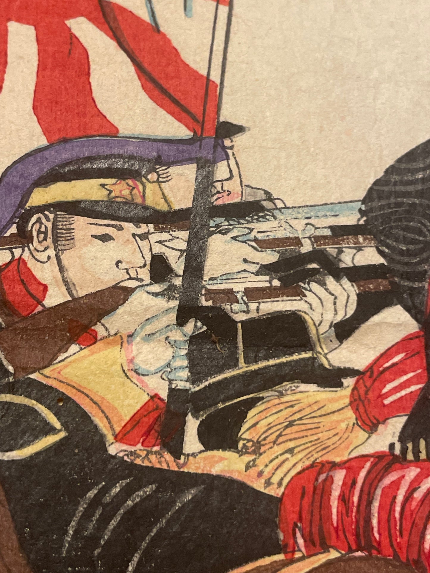 1894 “Fierce Battle on the Left Bank of the Taedong River at Pyongyang” by Hasegawa Sadanobu II (Approximately 25X37CM)