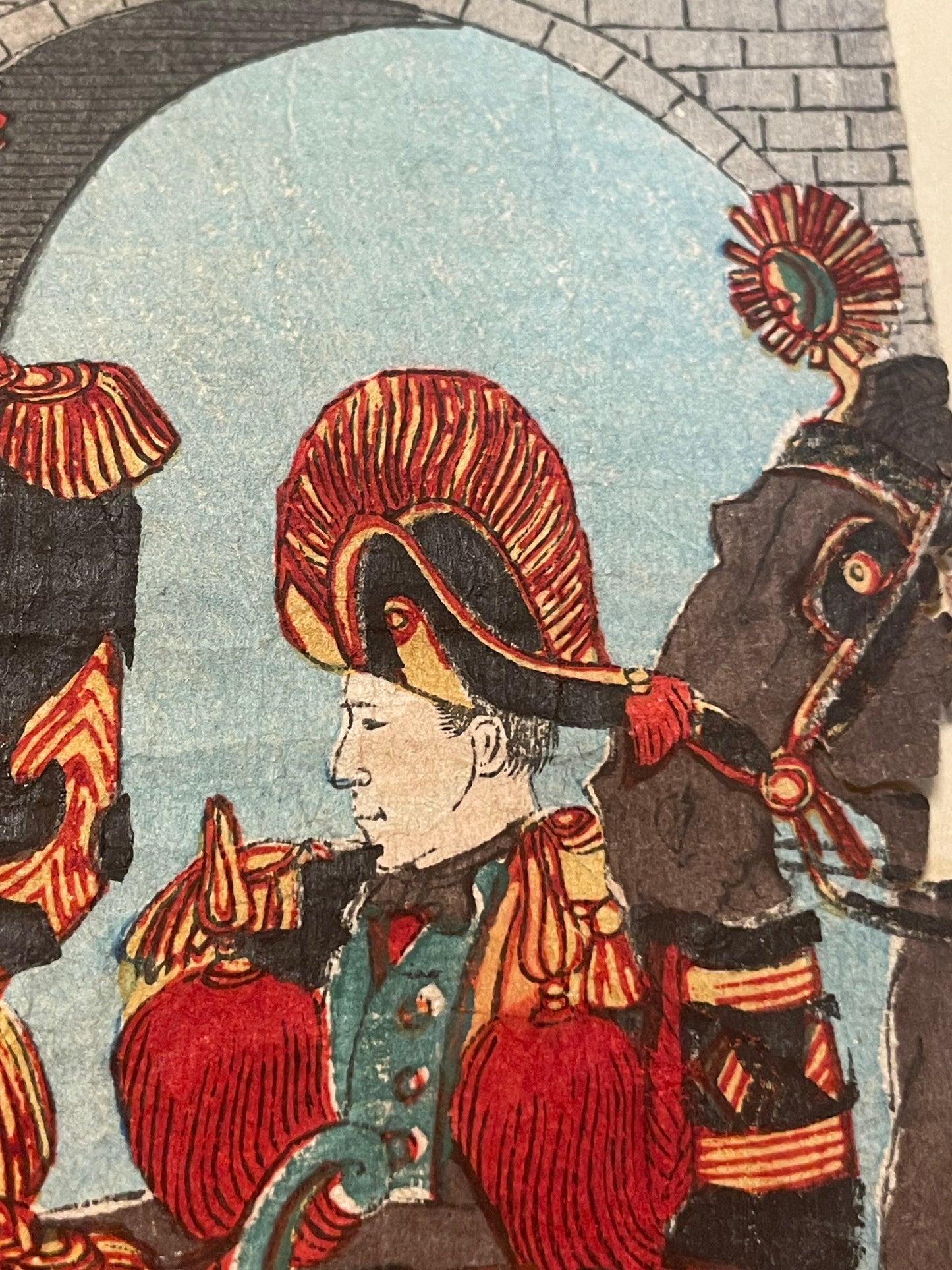 1894-5 "Emperor Meiji Inspects The Cavalry" by Toyohara Chikanobu (Approximately 37X24CM)