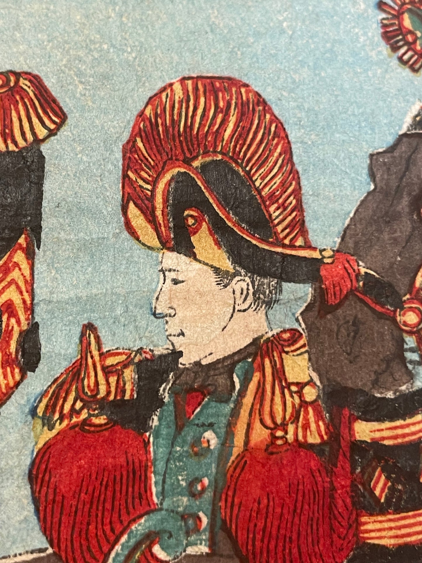 1894-5 "Emperor Meiji Inspects The Cavalry" by Toyohara Chikanobu (Approximately 37X24CM)
