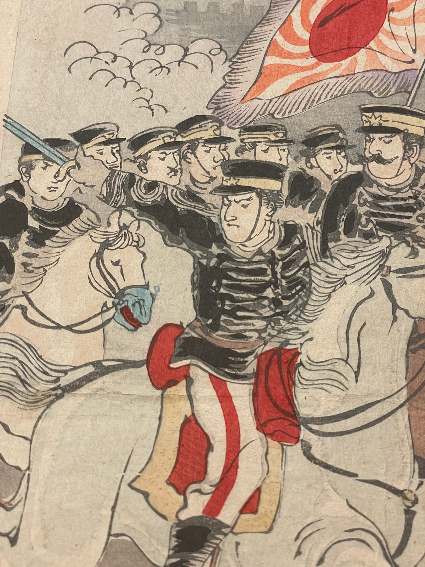 1894 Sino-Japanese War Propaganda Print by Utagawa Kokunimasa (Approximately 37X25CM)