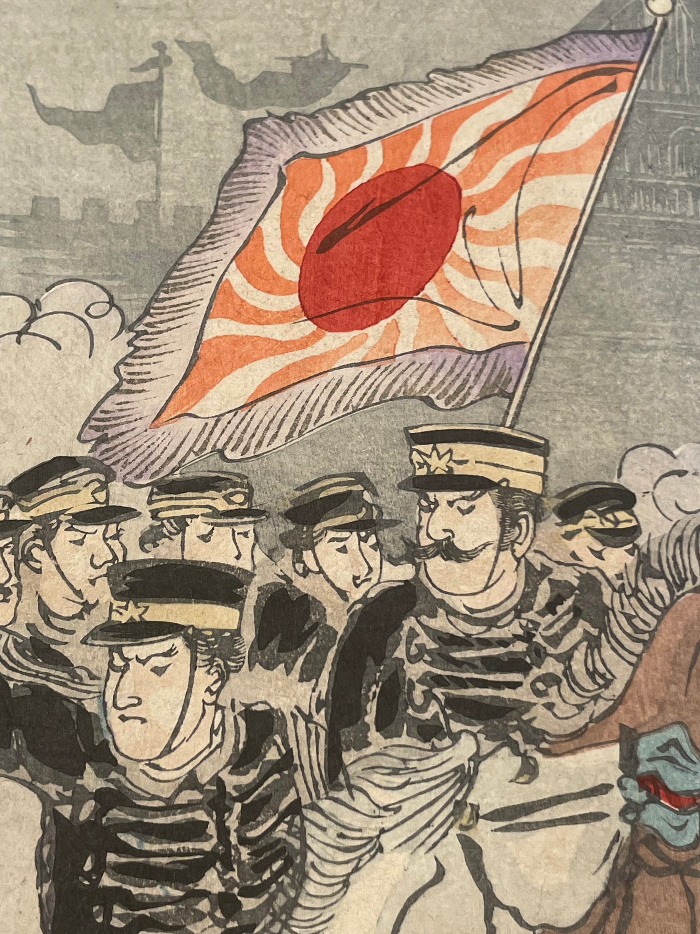 1894 Sino-Japanese War Propaganda Print by Utagawa Kokunimasa (Approximately 37X25CM)