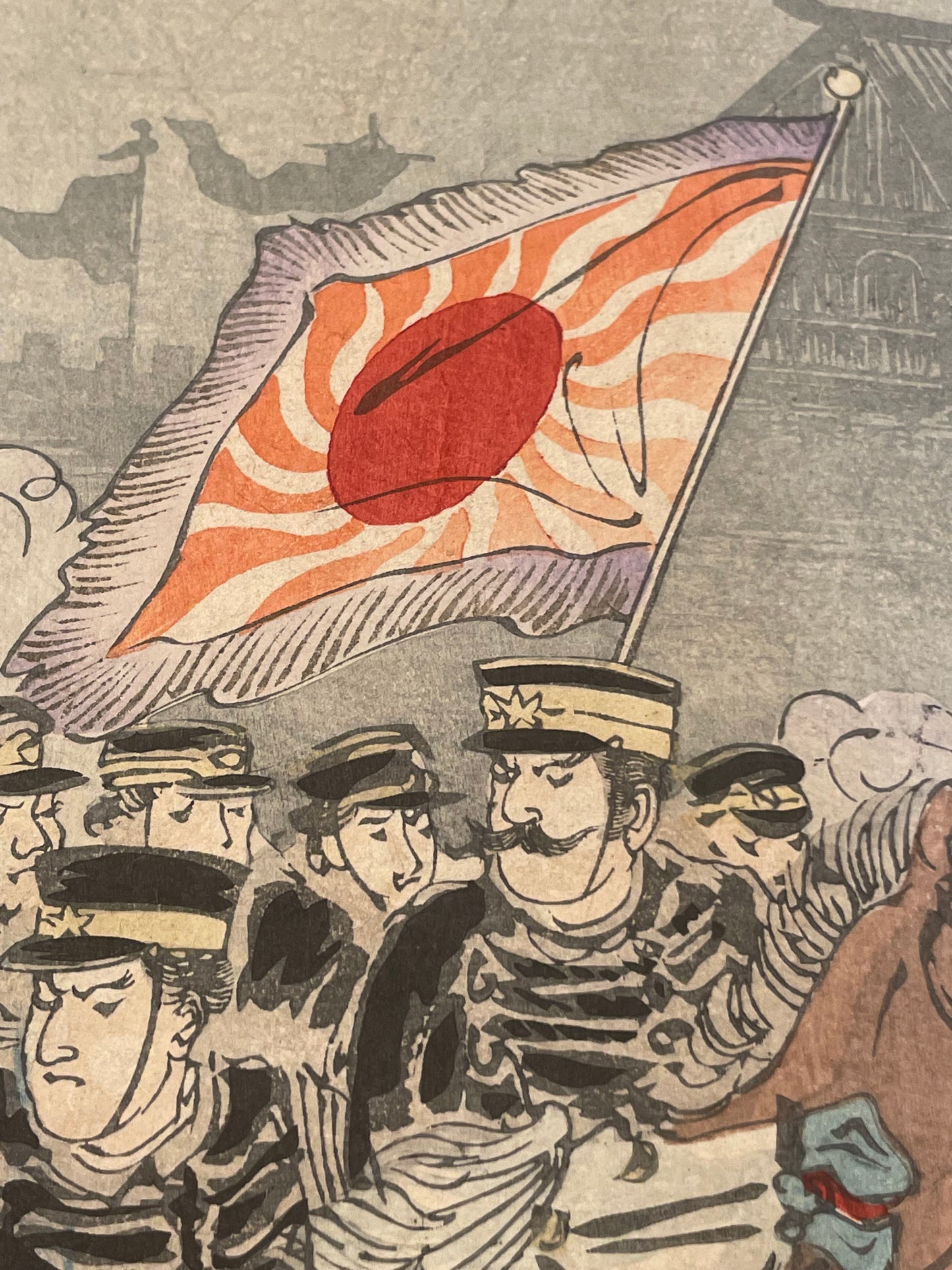 1894 Sino-Japanese War Propaganda Print by Utagawa Kokunimasa (Approximately 37X25CM)