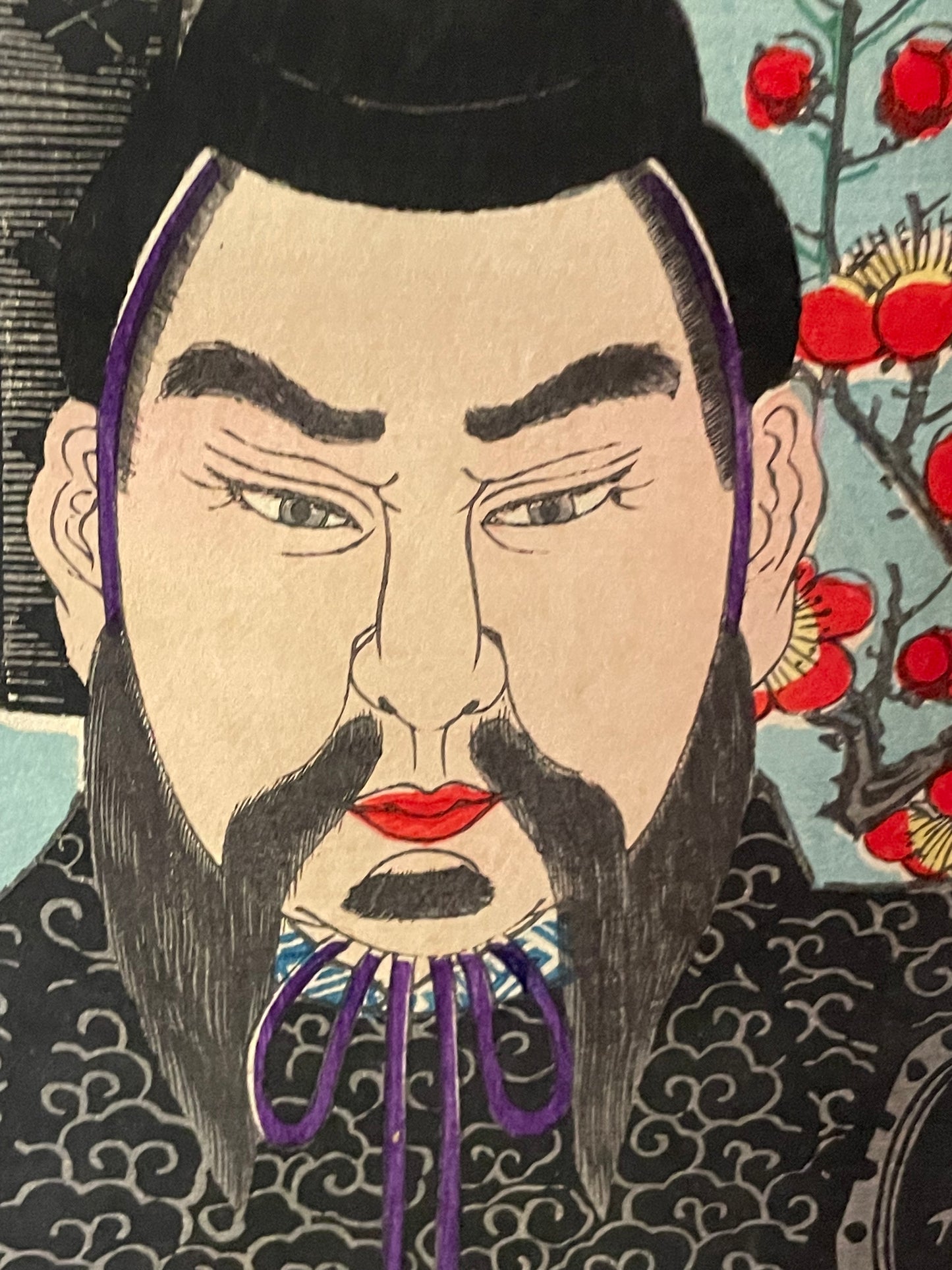 Circa 1880-90 Kakejiku Hanging Scroll of Sugawara no Michizane (Approximately 54X155CM)