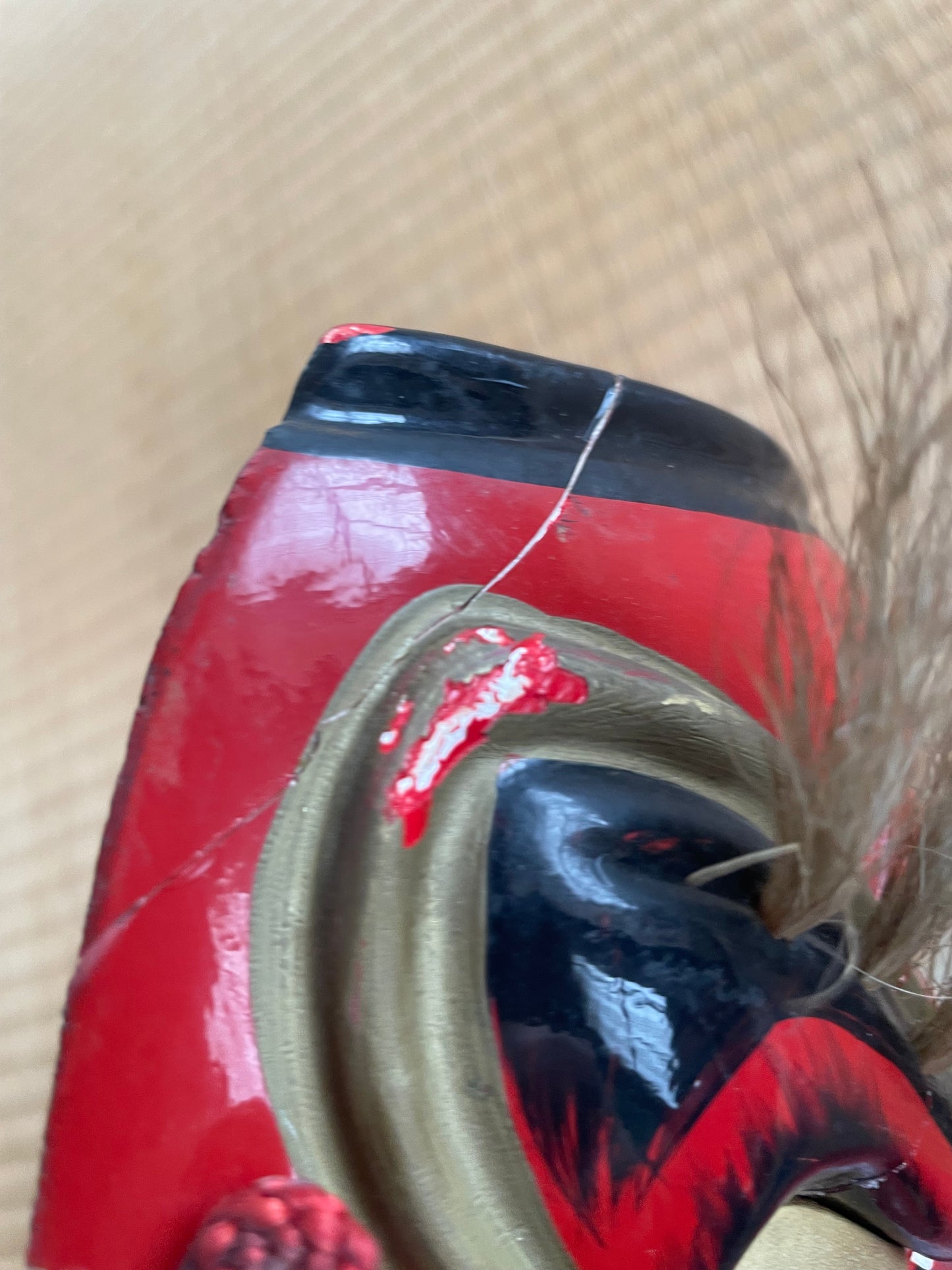 1950-60s Kagura Mask "Sarutahiko-no-Mikoto" Shinto god of Beginnings Signed by Tanabe Seisuke
