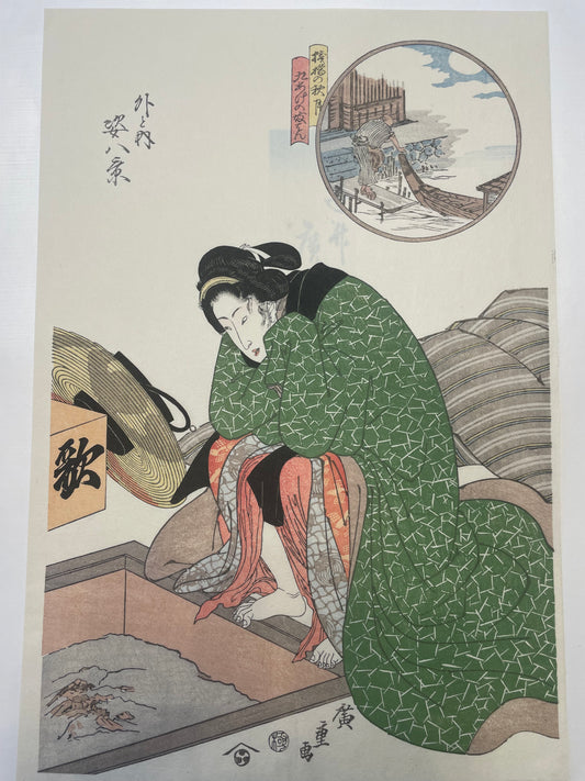 1825–1835  Eight Views of Beauties by Utagawa Hiroshige, 1890s Reprint 姿八景 (Approx. 36 x 24 cm)
