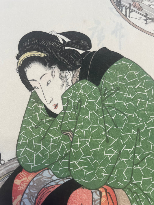 1825–1835  Eight Views of Beauties by Utagawa Hiroshige, 1890s Reprint 姿八景 (Approx. 36 x 24 cm)