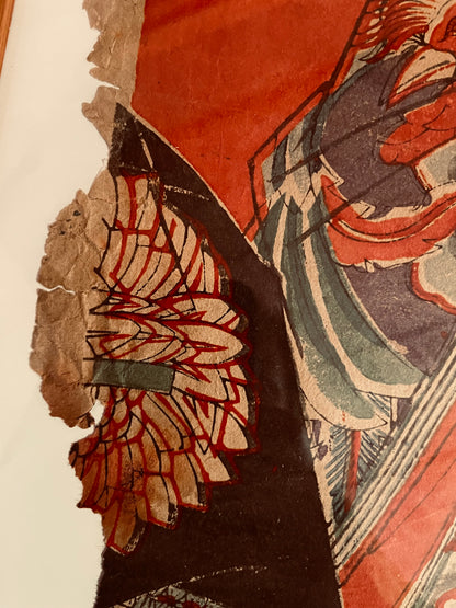 1889–1892 Nakamura Shikan Kabuki Portrait 中村芝翫  by Utagawa Kunisada III  (Approx. 35 x 25 cm) New A3 Frame