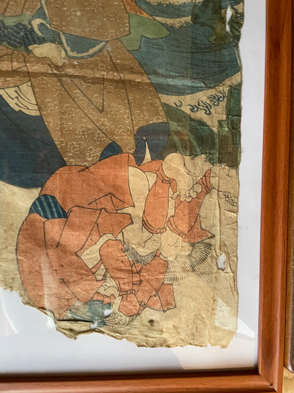 1833 Kabuki Scene by Utagawa Kuniyoshi 天保四年九月名残狂言 (Approximately 25X35) A3 Framed