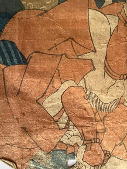 1833 Kabuki Scene by Utagawa Kuniyoshi 天保四年九月名残狂言 (Approximately 25X35) A3 Framed