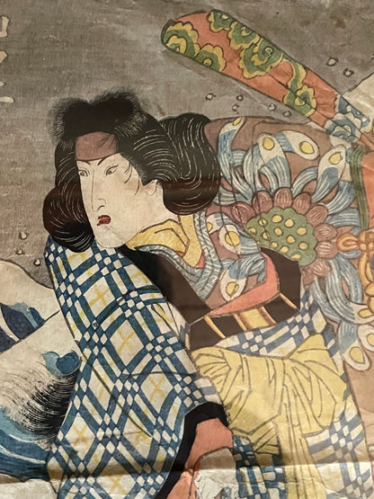 1815–1825 Kabuki Actor Portrait – Iwai Hanshirō V by Utagawa Kunisada (Approximately 25X38cm, A3 Framed)