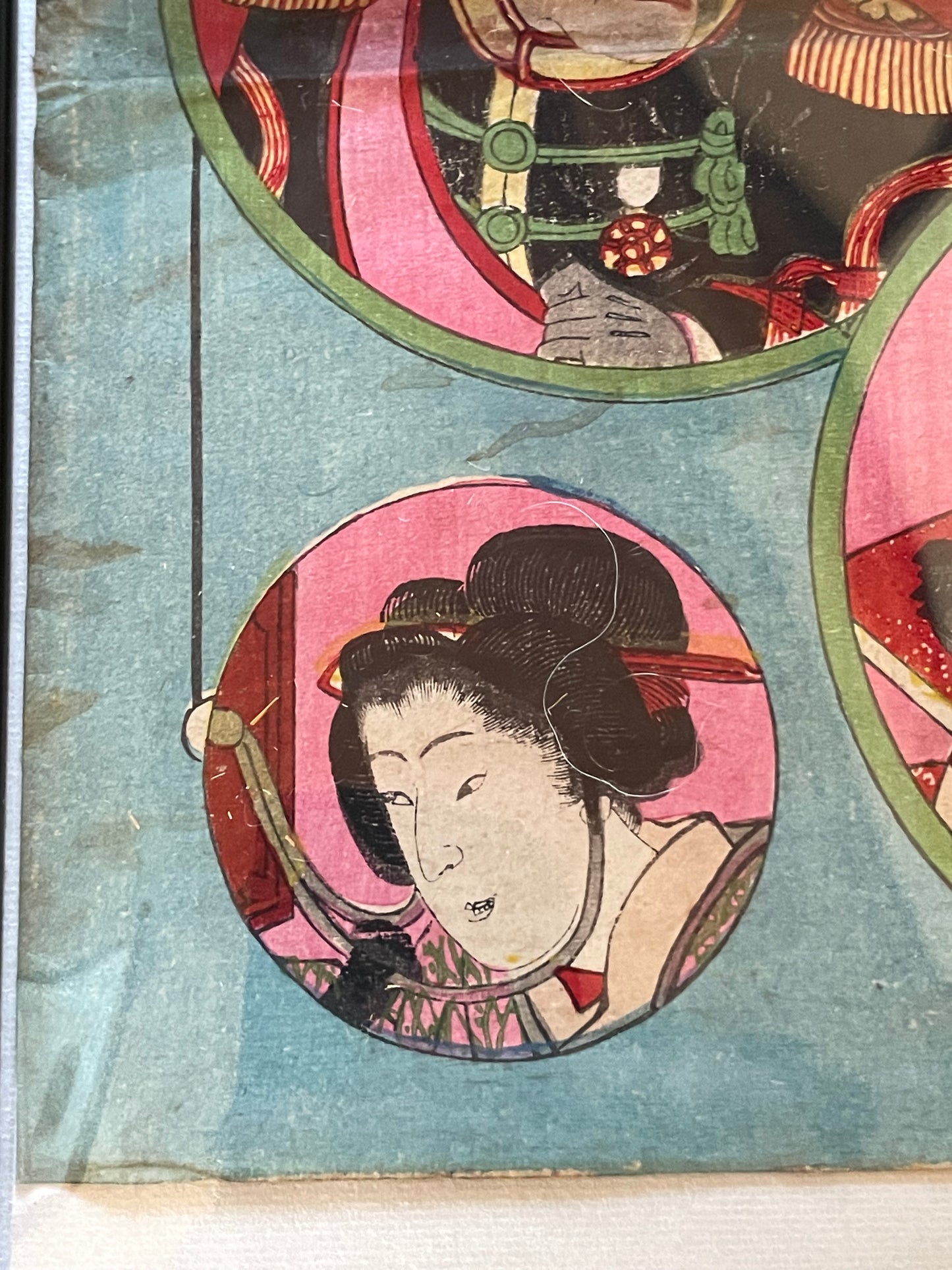 1893 Telephone New Technology Print by Utagawa Kunisada III 世進電話双六 (32 x 23 cm Framed)