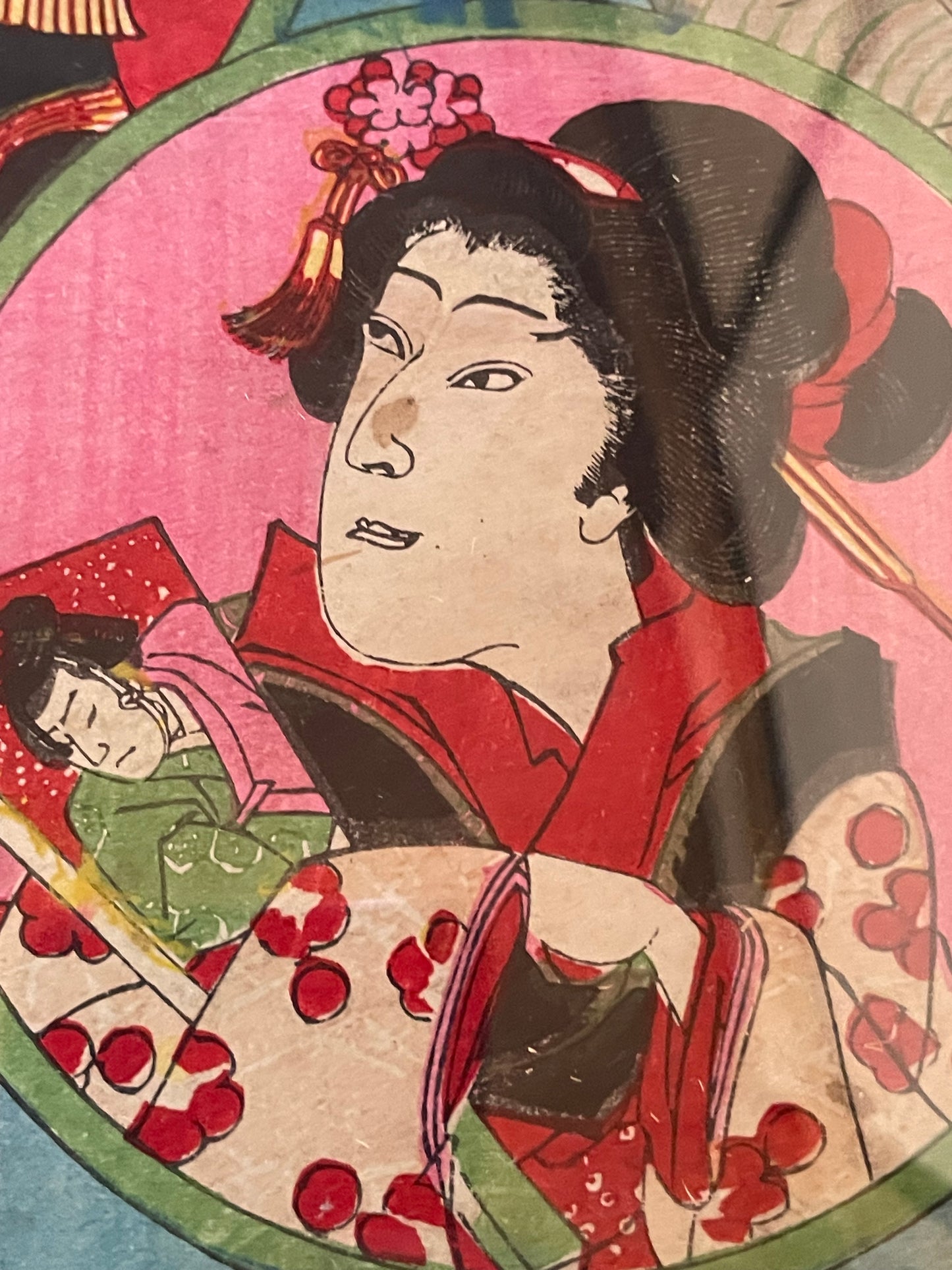1893 Telephone New Technology Print by Utagawa Kunisada III 世進電話双六 (32 x 23 cm Framed)