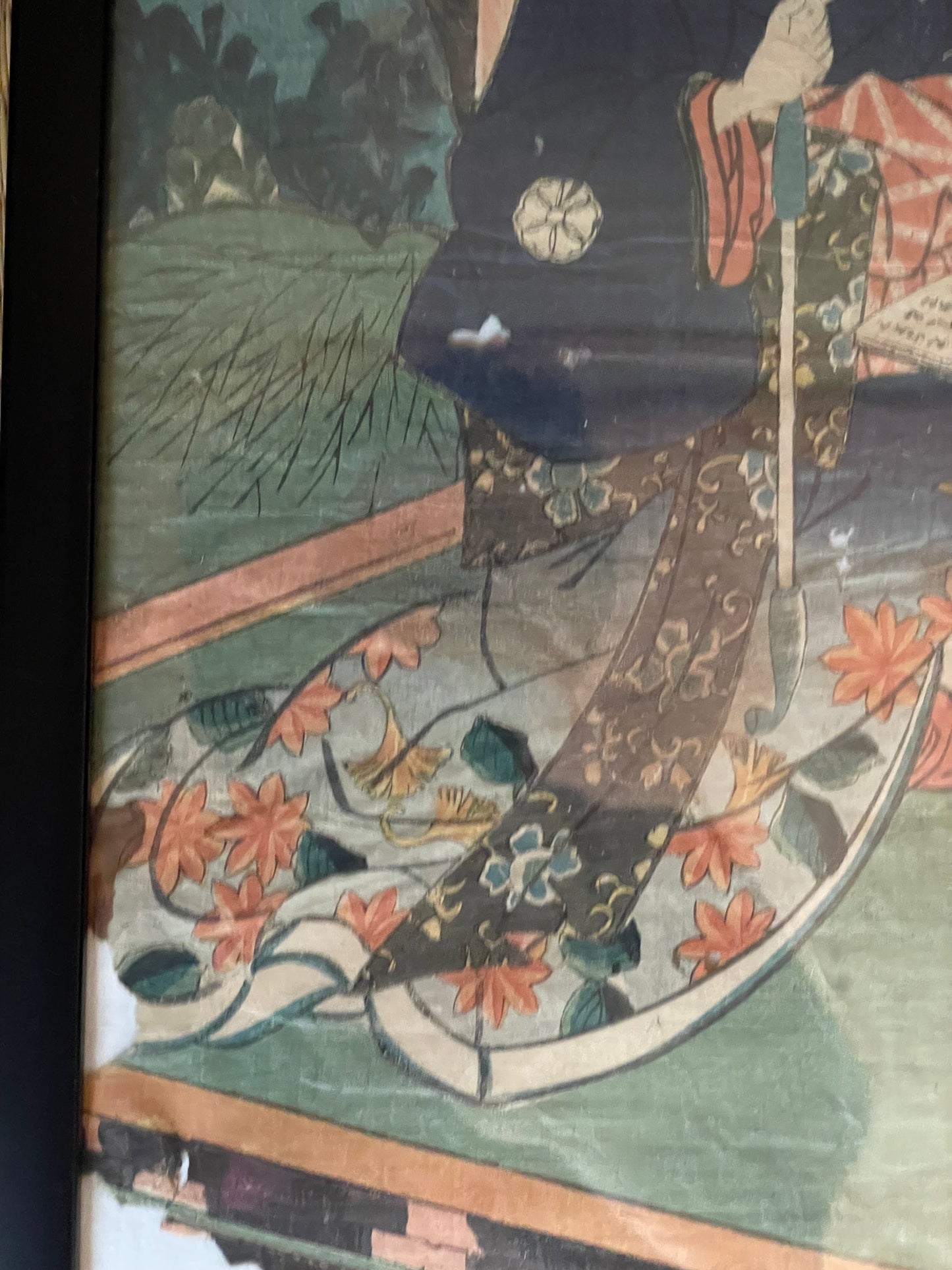 1851 Courtesan Yamanaya Urari Kabuki Character by Utagawa Toyokuni III  (32 x 23 cm Framed)
