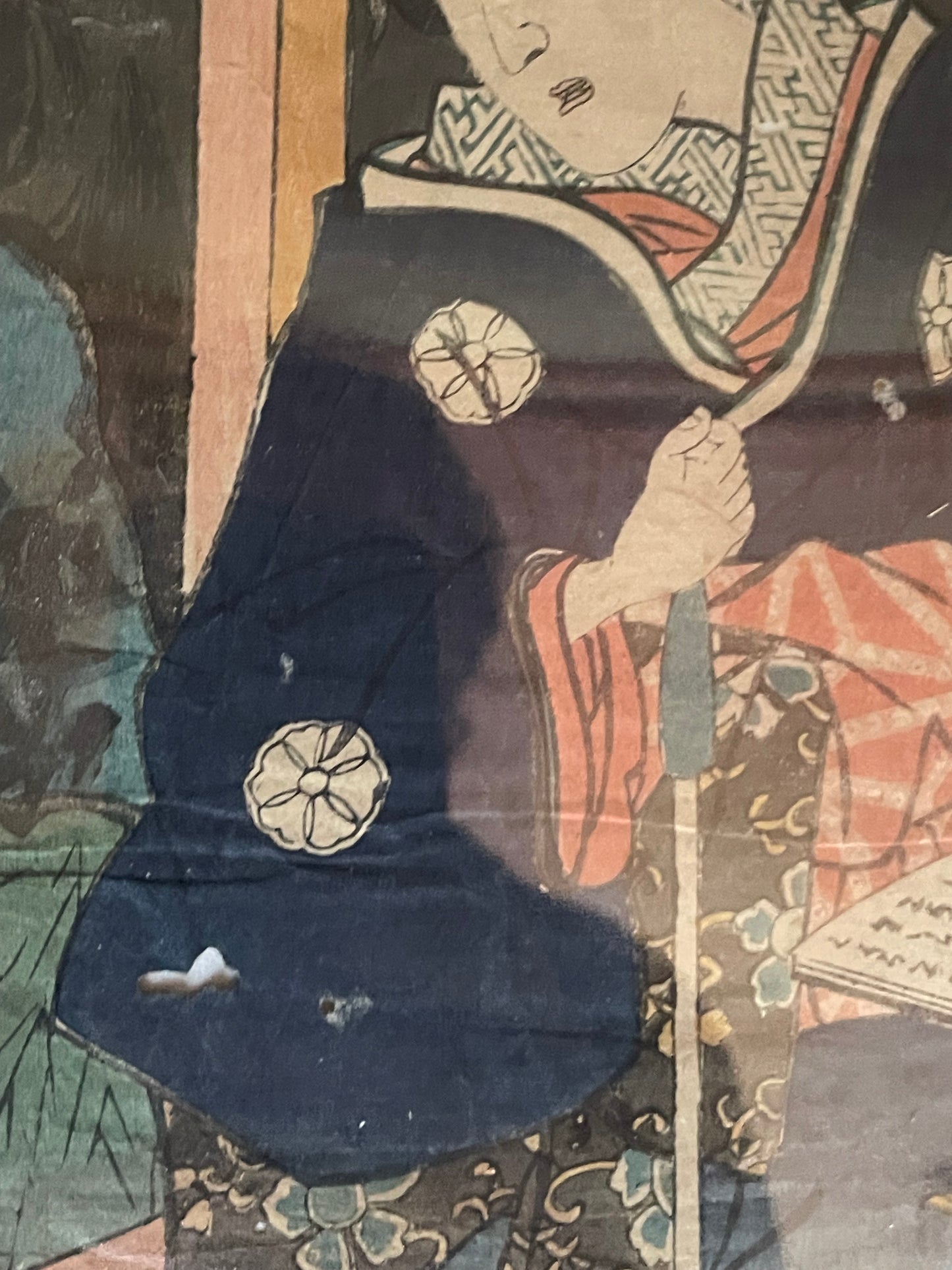 1851 Courtesan Yamanaya Urari Kabuki Character by Utagawa Toyokuni III  (32 x 23 cm Framed)