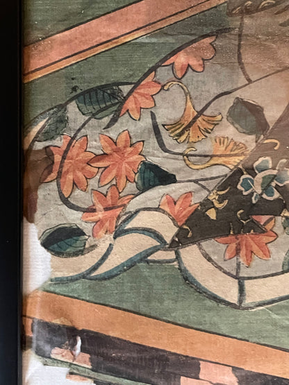 1851 Courtesan Yamanaya Urari Kabuki Character by Utagawa Toyokuni III  (32 x 23 cm Framed)