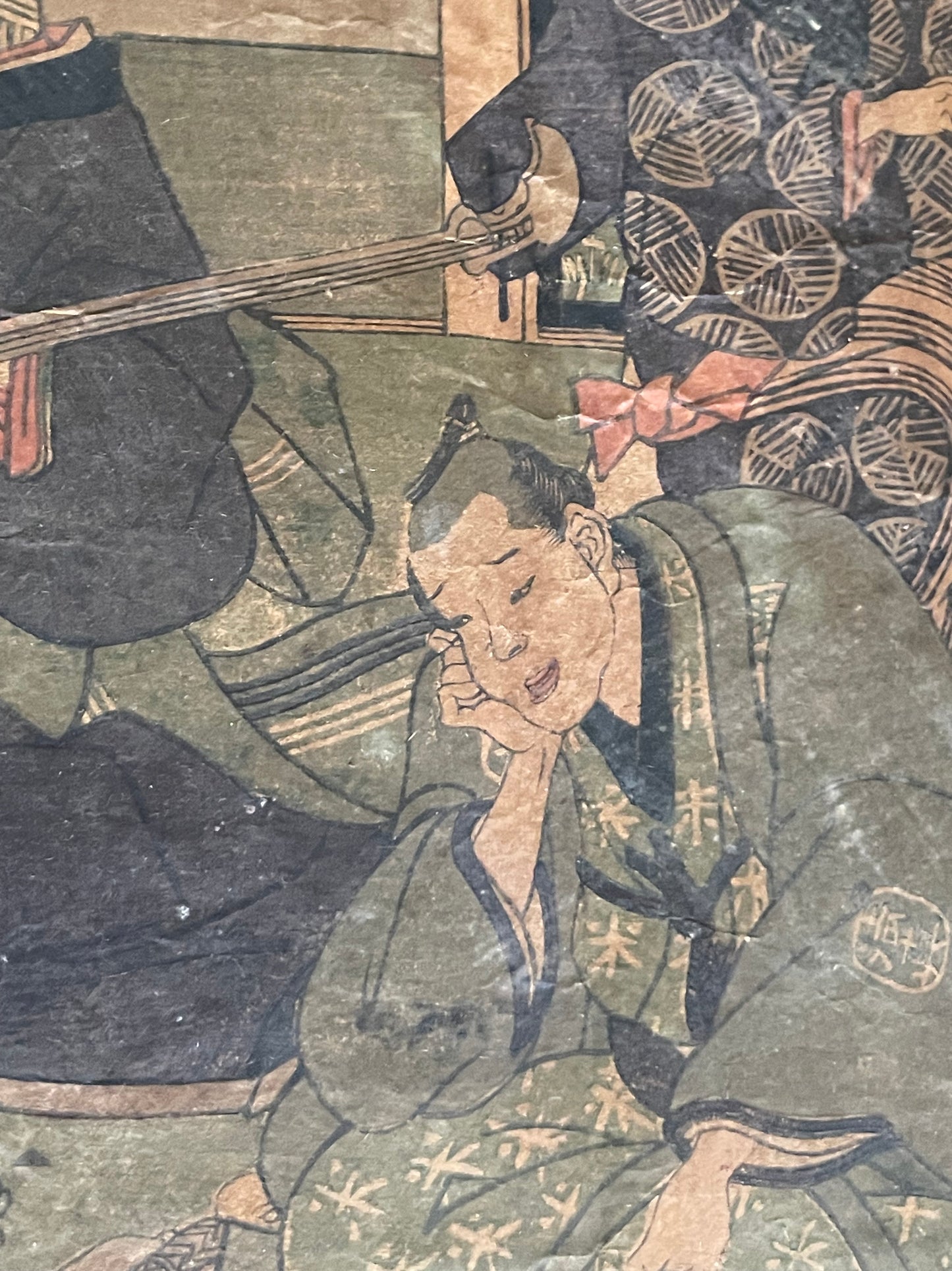 1850s-60s Edo Period Drinking Game Ukiyo-e By Utagawa Yoshitora (Approximately 37X75CM)