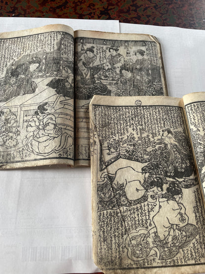 1845–1846 Utagawa Kunisada "Shaka Hassō Yamato Bunko" 釈迦八相倭文庫 2-Book Set