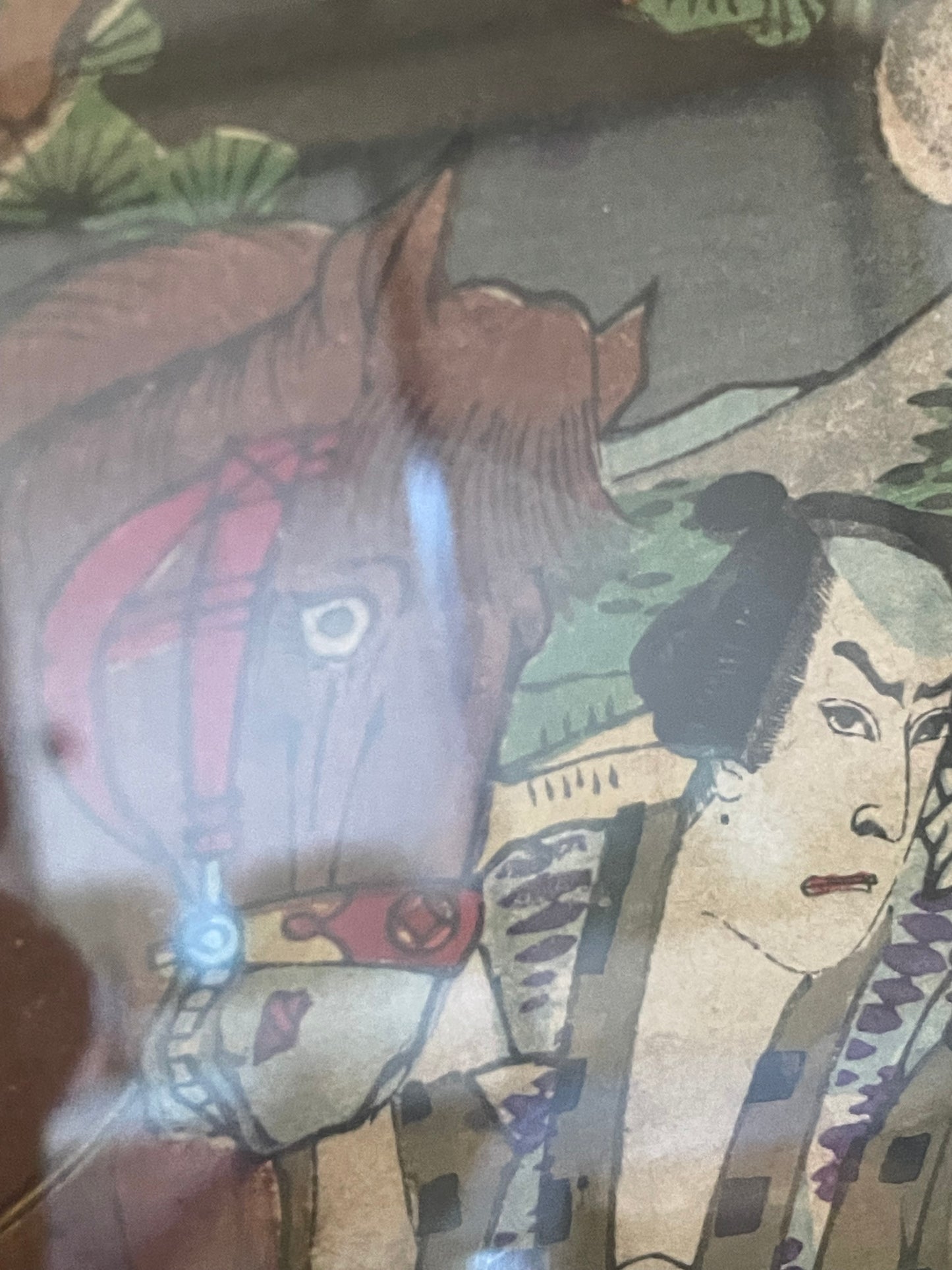 1890 Samurai Portrait Small Formal by Ozeki Toyo. (In a Postcard Frame)