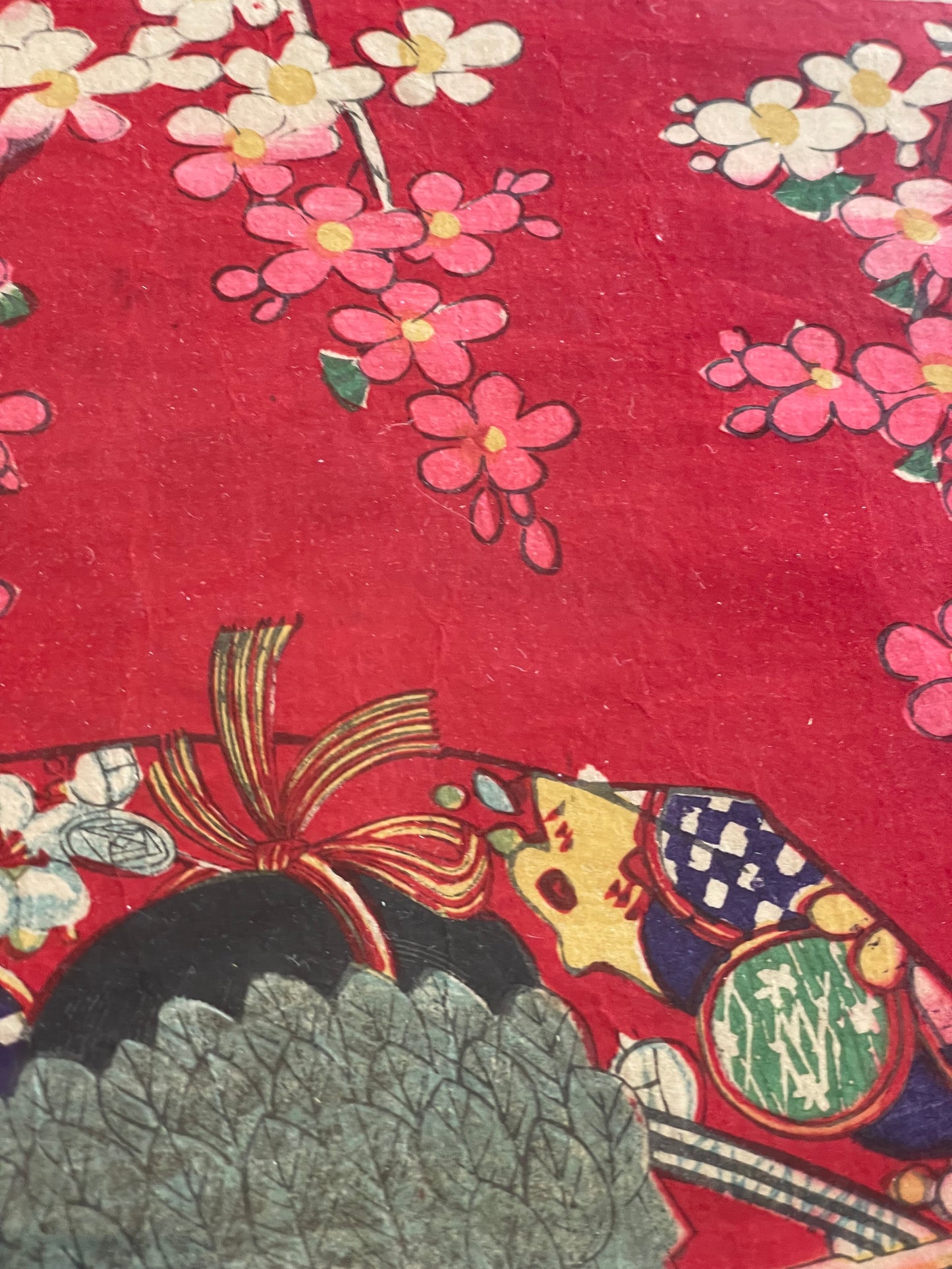 1887 Ukiyo-e Kabuki Portrait-Nakamura Fukusuke as Kamuro Tayori by Toyohara Kunichika (Approximately 37X24Framed)