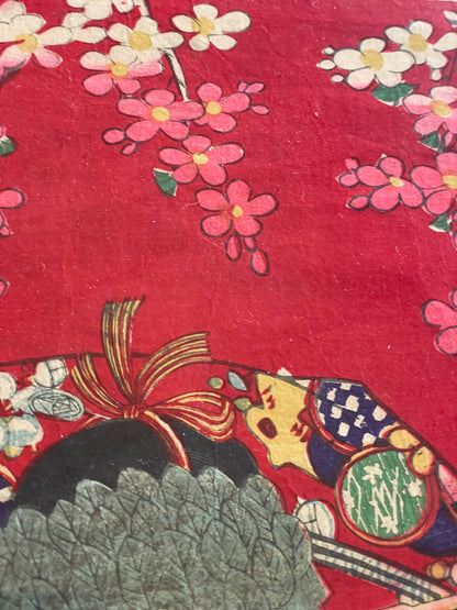 1887 Ukiyo-e Kabuki Portrait-Nakamura Fukusuke as Kamuro Tayori by Toyohara Kunichika (Approximately 37X24Framed)