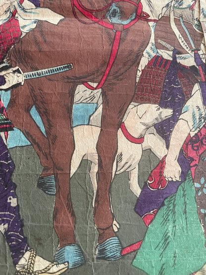 1877 Satsuma Rebellion War Triptych by Kobayashi Kiyochika – Contemporary Account of the Last Samurai (37X76CM)