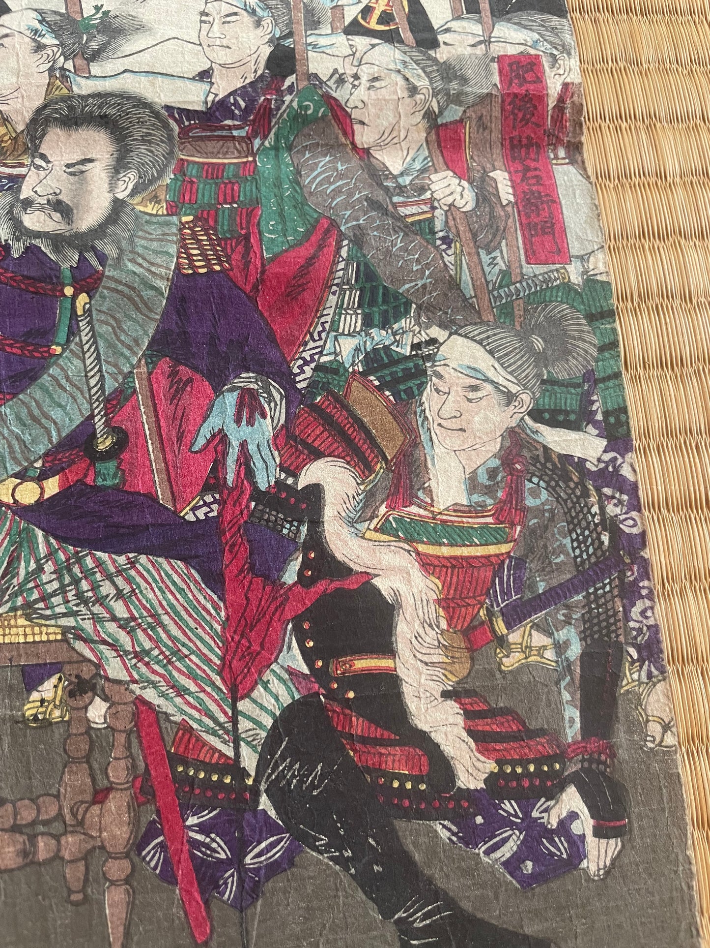 1877 Satsuma Rebellion War Triptych by Kobayashi Kiyochika – Contemporary Account of the Last Samurai (37X76CM)