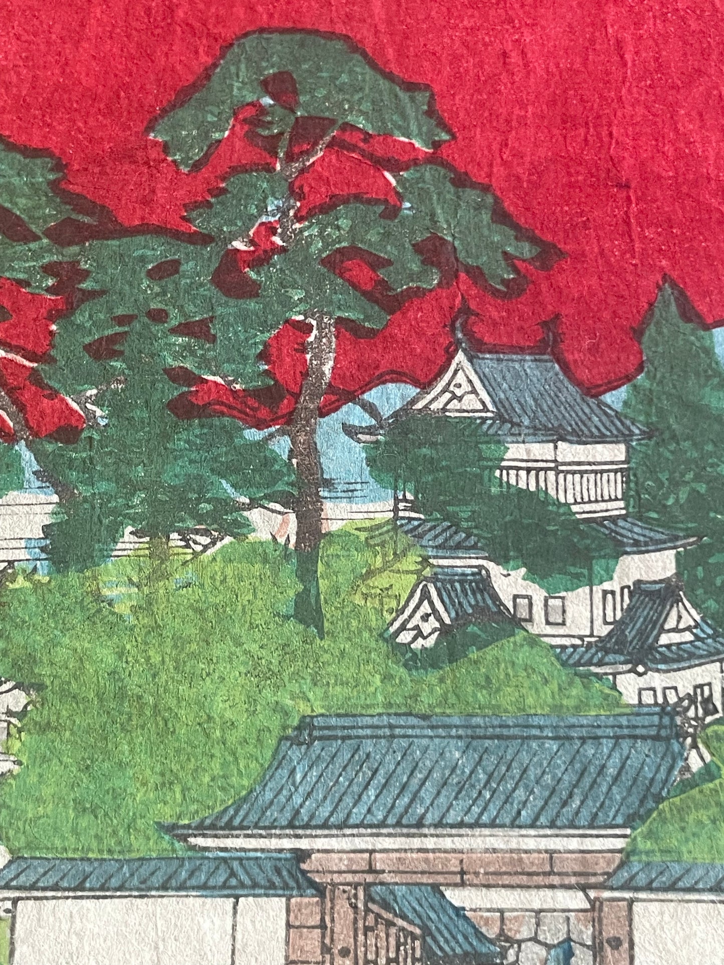 1888 Nagoya Garrison Military Drill at Nagoya Castle – Meiji Modernization Woodblock Print by Hirokuni (25X37CM)