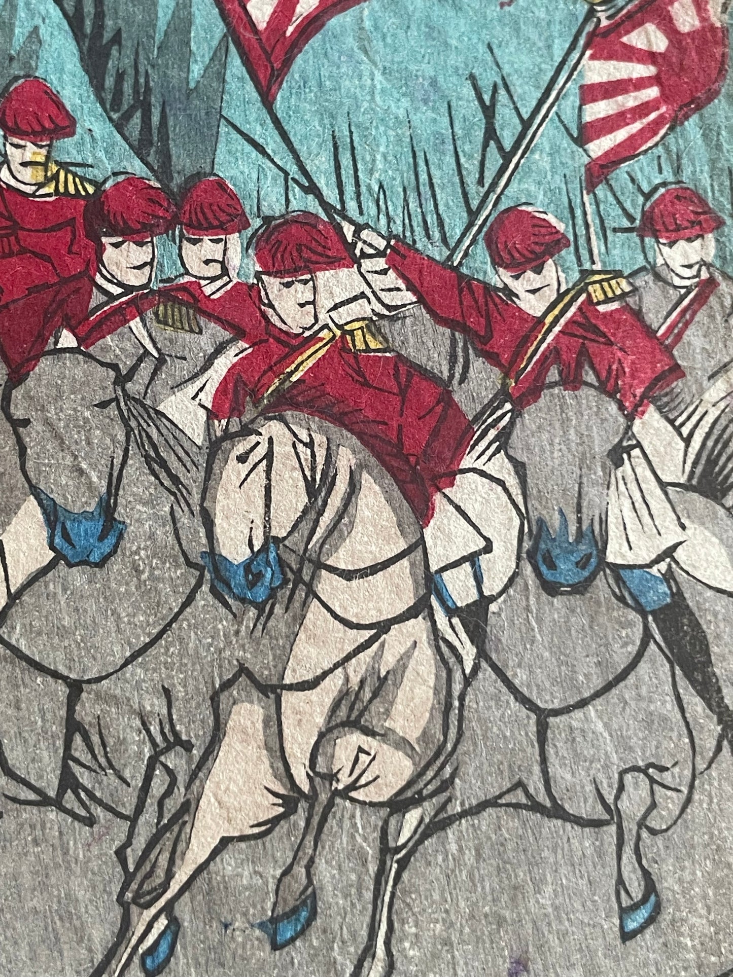 1877 Satsuma Rebellion Ukiyo-e by Toshimitsu (Approximately 25X37CM)