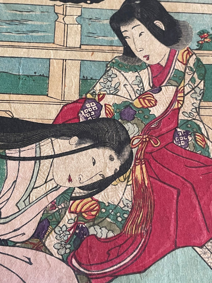 1884 The Nishi-Hachijō Villa – Scene from The Tale of the Heike by Toyohara Chikanobu