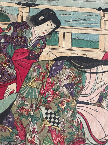 1884 The Nishi-Hachijō Villa – Scene from The Tale of the Heike by Toyohara Chikanobu