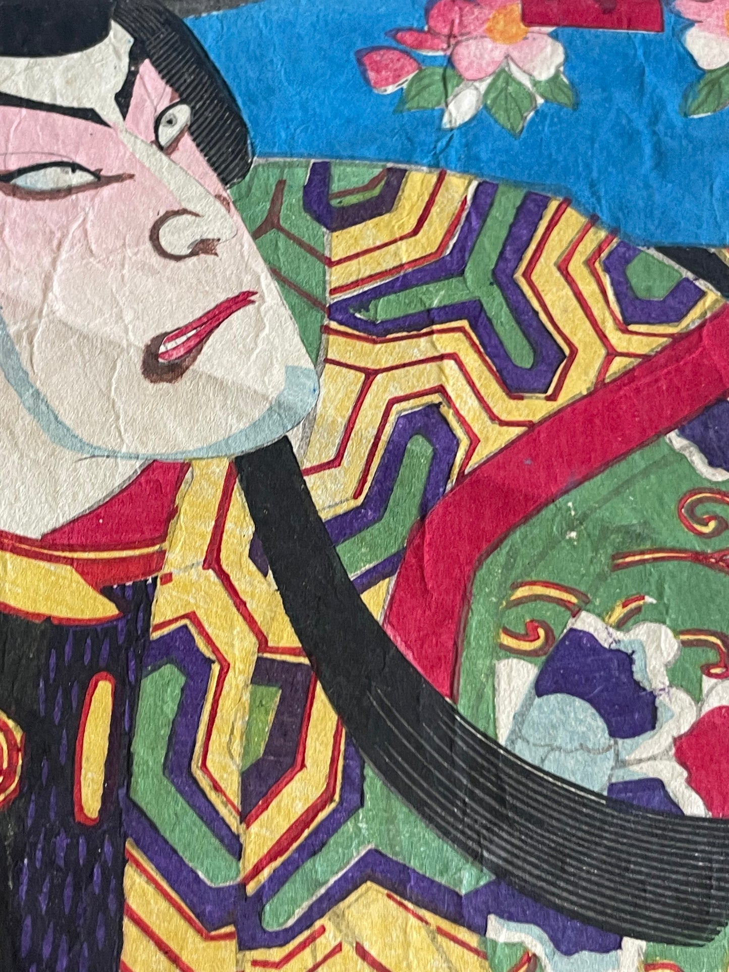 1883 Ukiyo-e Kabuki Actor Portrait – Ichikawa Sadanji I as Akushichi Byōei Kagekiyo by Toyohara Kunichika