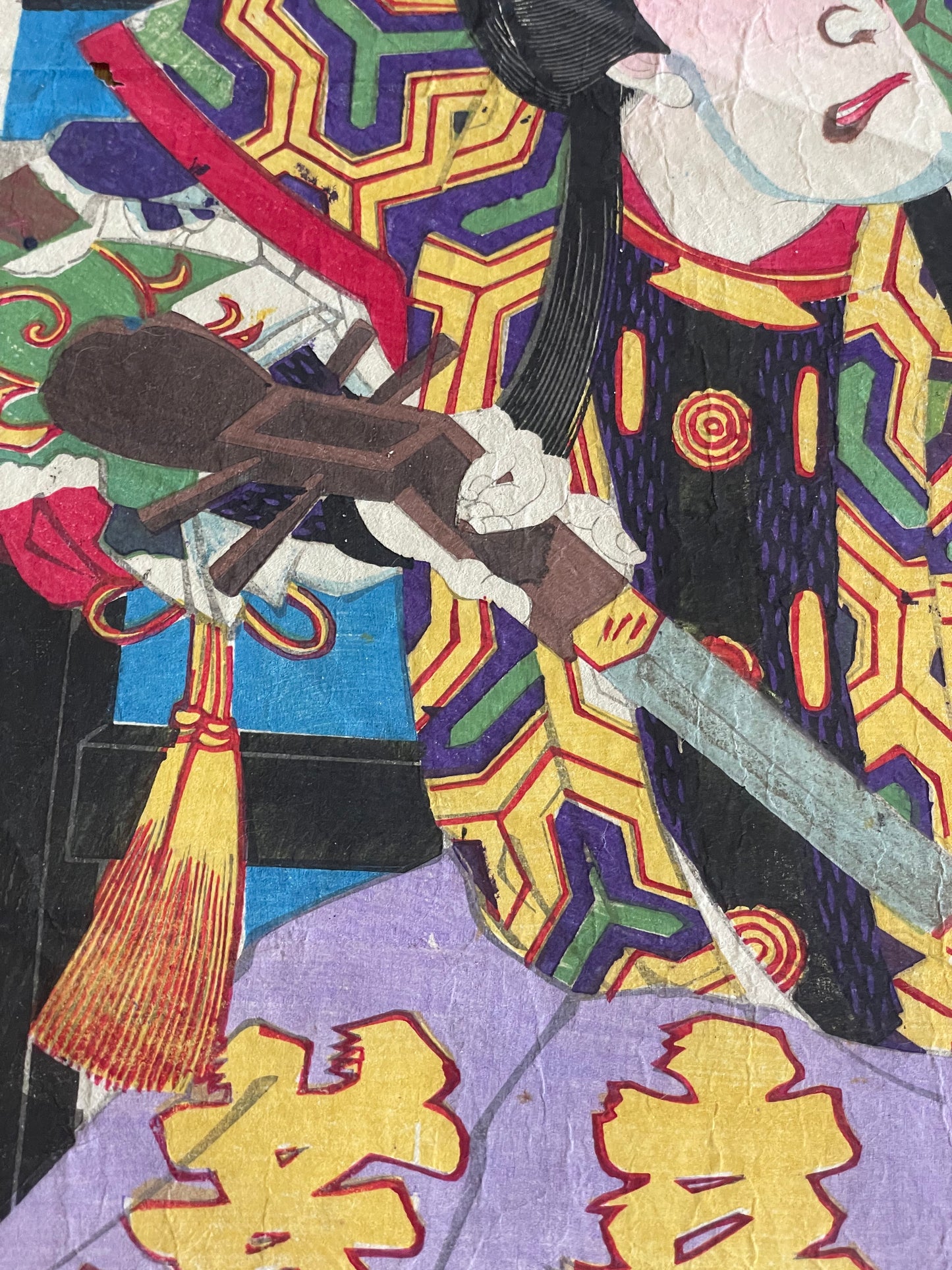 1883 Ukiyo-e Kabuki Actor Portrait – Ichikawa Sadanji I as Akushichi Byōei Kagekiyo by Toyohara Kunichika