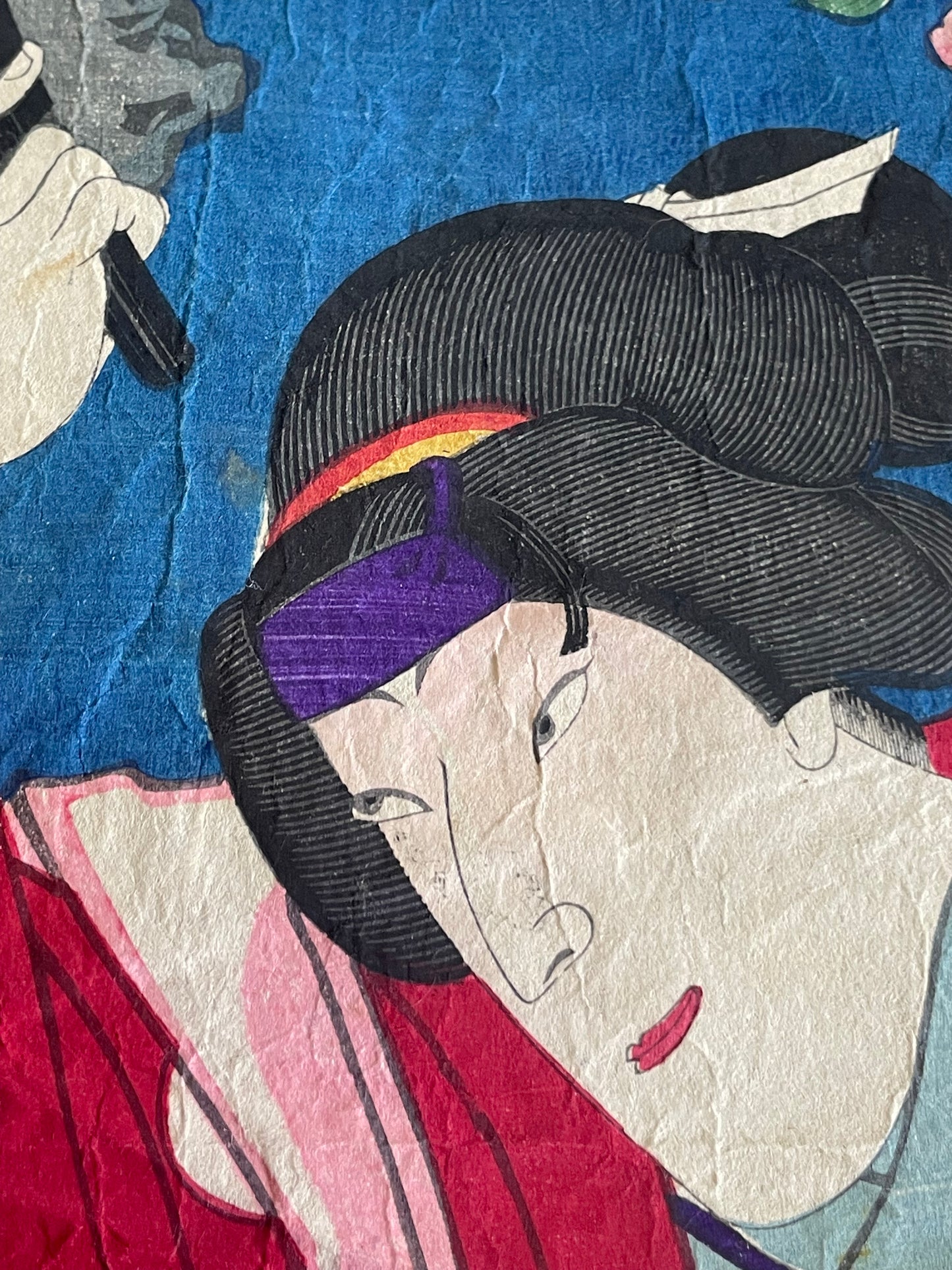 1883 Ukiyo-e Kabuki Actor Portrait – Ichikawa Sadanji I as Akushichi Byōei Kagekiyo by Toyohara Kunichika