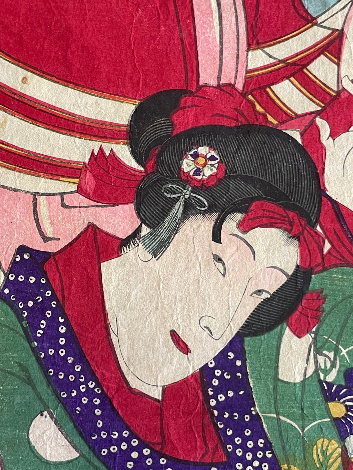 1883 Ukiyo-e Kabuki Actor Portrait – Ichikawa Sadanji I as Akushichi Byōei Kagekiyo by Toyohara Kunichika