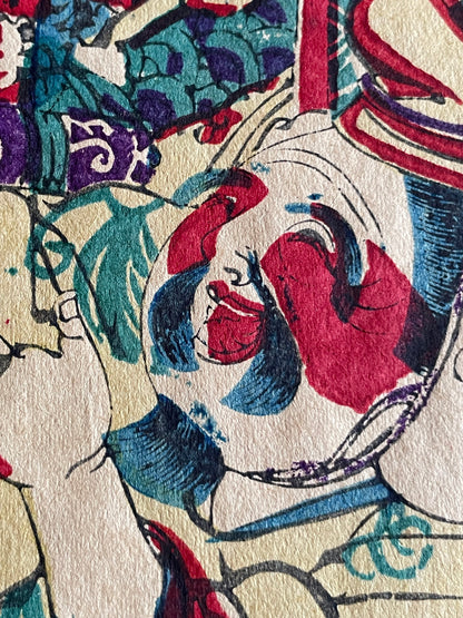 1890s Ukiyo-e Meiji New Year's Lucky Gods Print – Seven Lucky Gods on the Treasure Ship by Hashimoto Sadahide