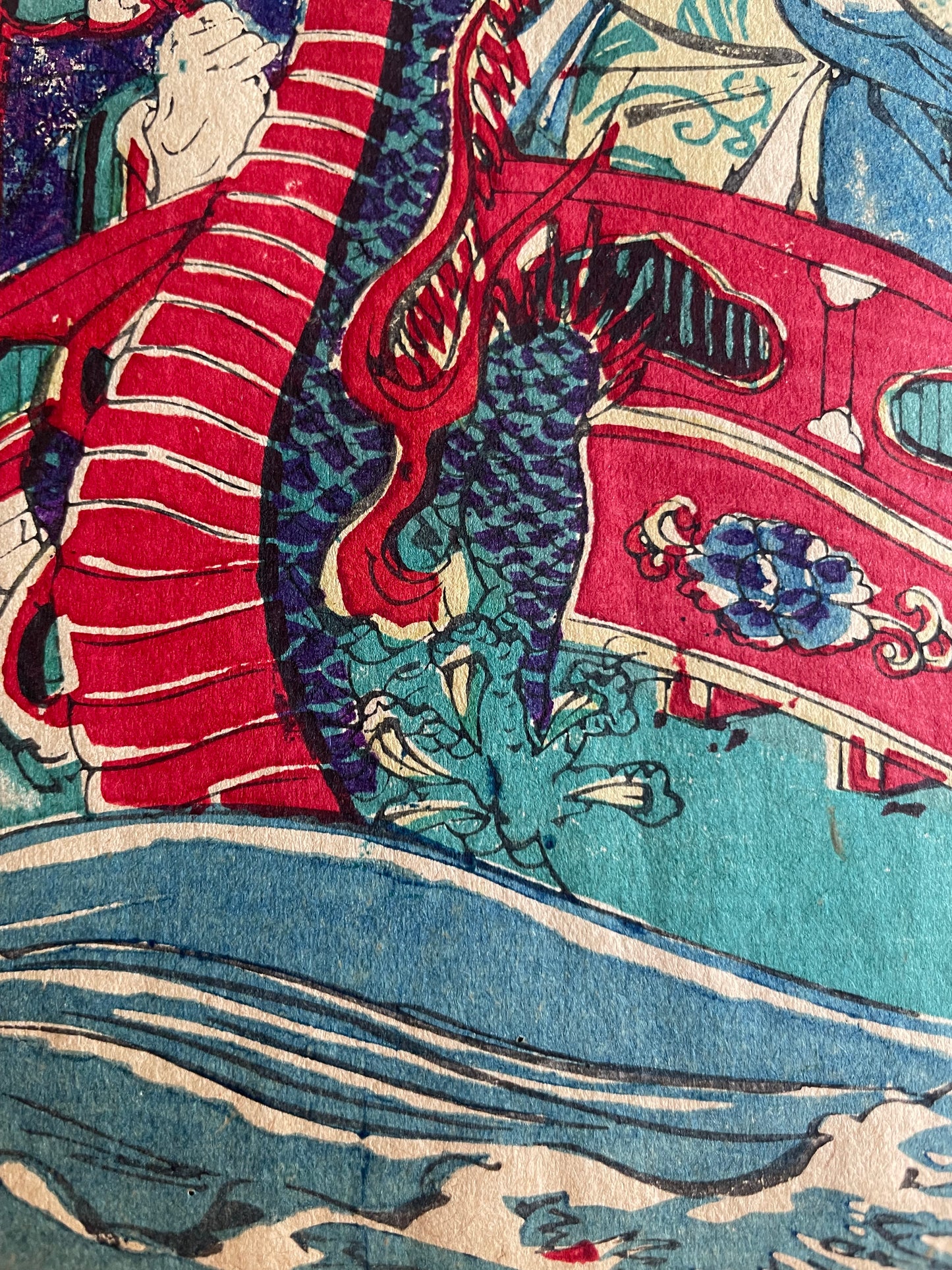 1890s Ukiyo-e Meiji New Year's Lucky Gods Print – Seven Lucky Gods on the Treasure Ship by Hashimoto Sadahide