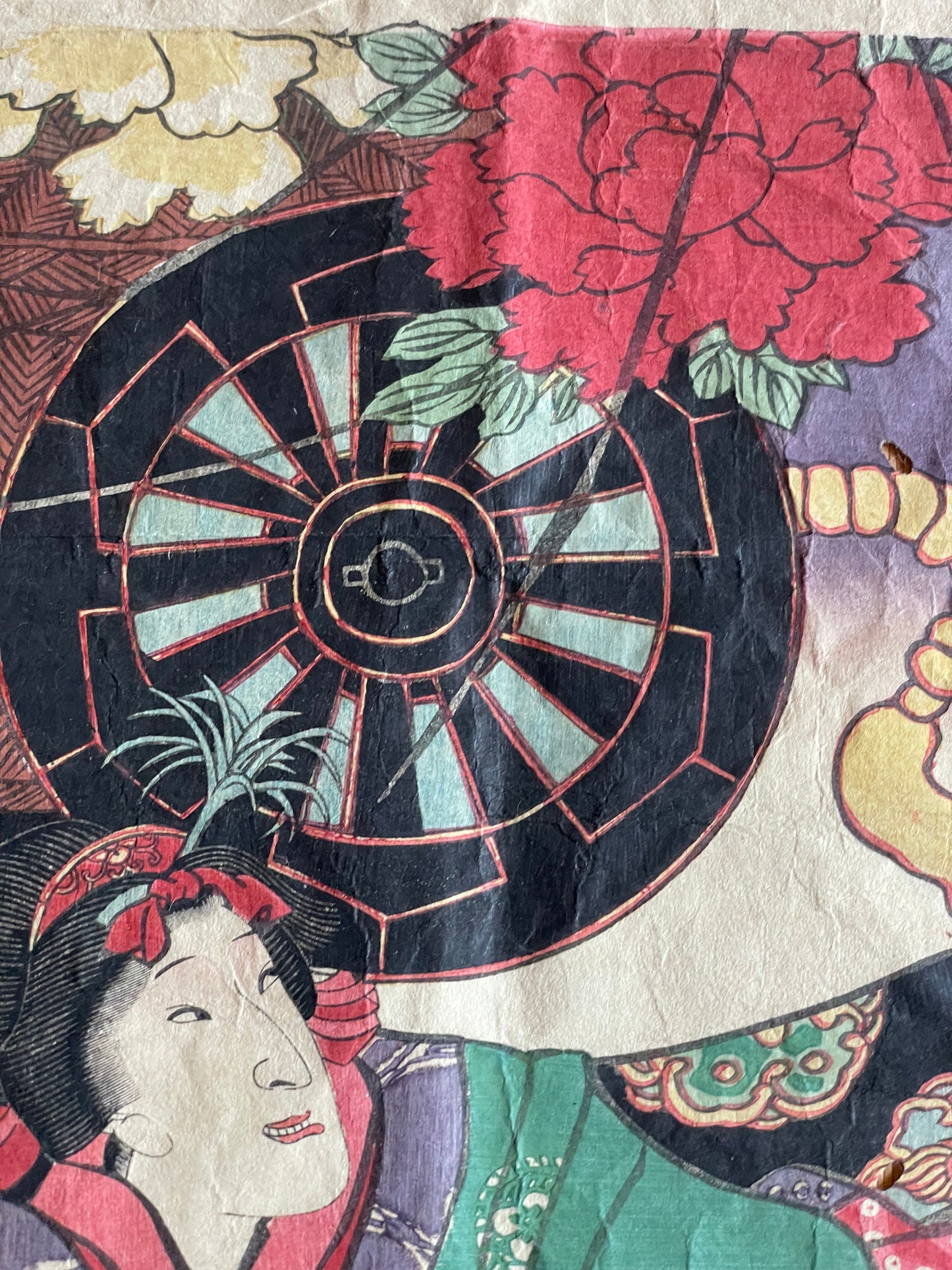1863 Ukiyo-e  Imo Sono Hime by Utagawa Kunisada Approximately 25X37CM