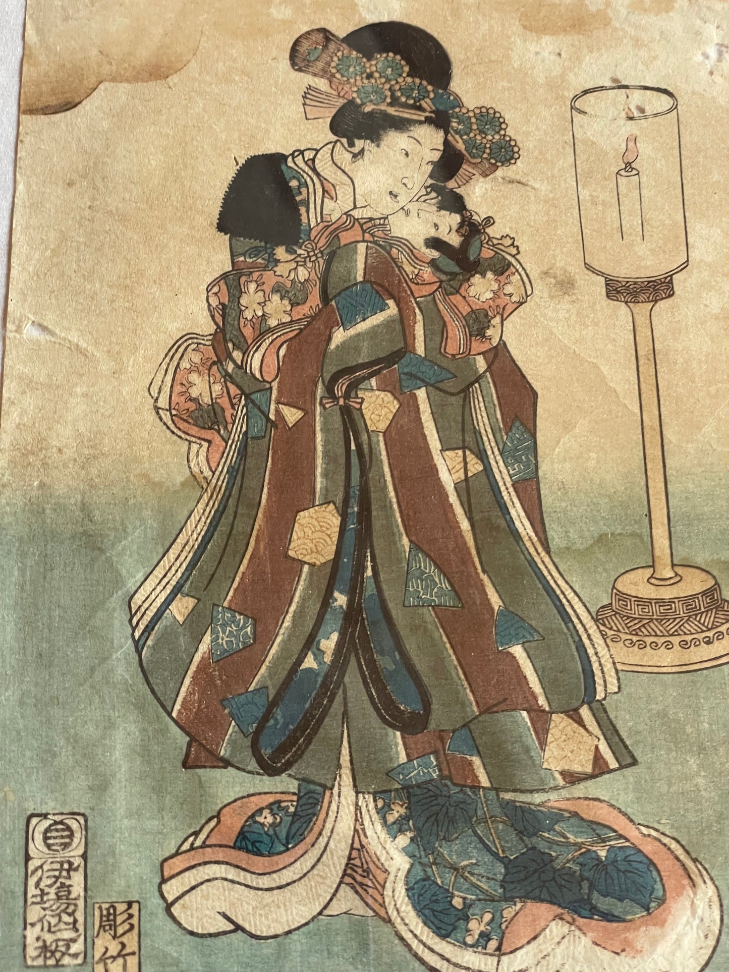 1828–1838  Domestic Life, Women and Children by Utagawa Kunisada (A3 Framed)