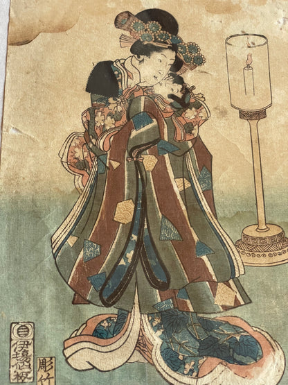 1828–1838  Domestic Life, Women and Children by Utagawa Kunisada (A3 Framed)