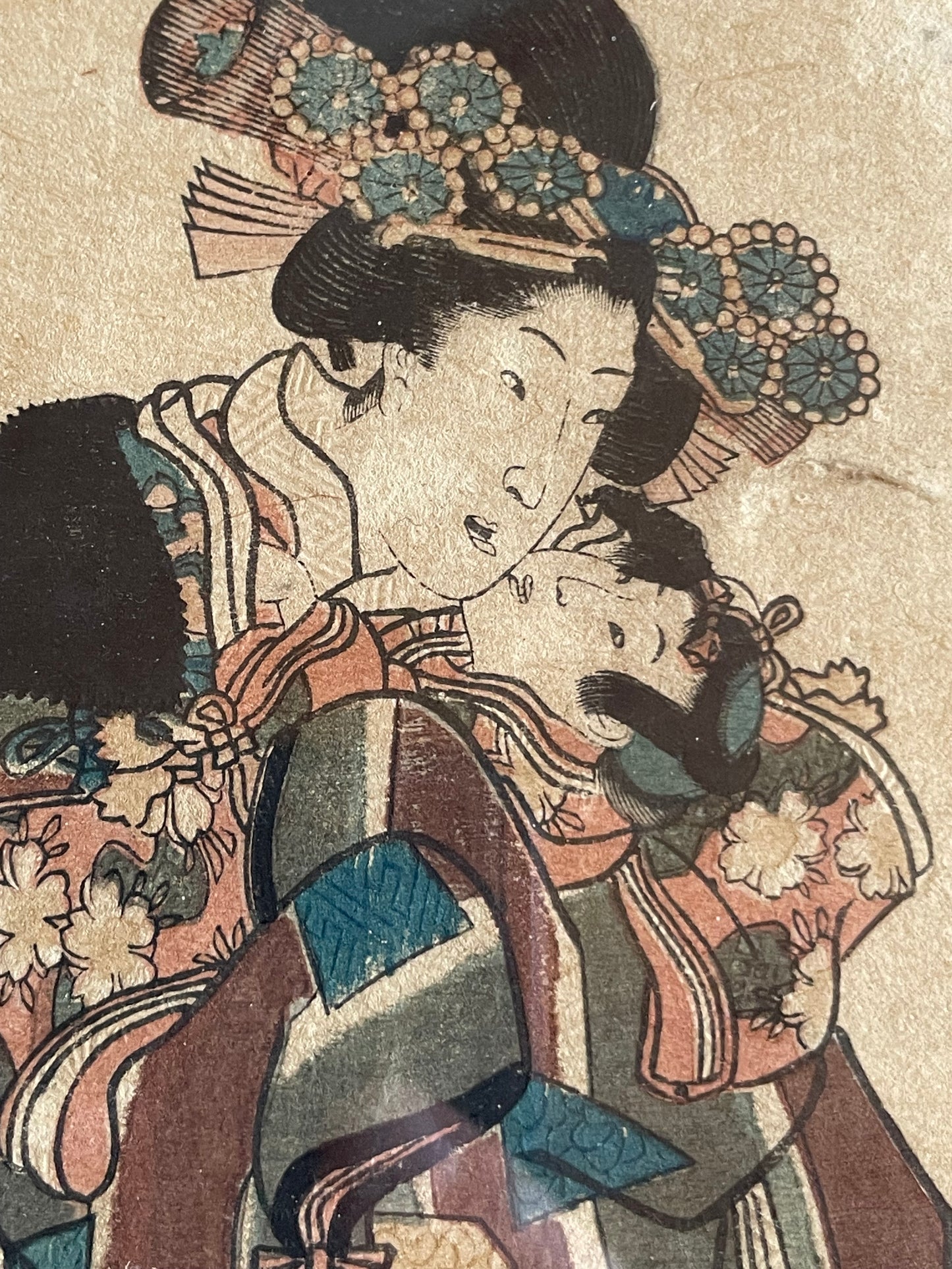 1828–1838  Domestic Life, Women and Children by Utagawa Kunisada (A3 Framed)