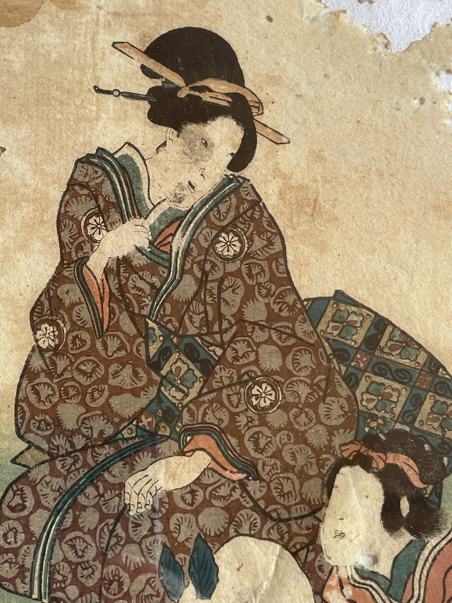 1828–1838  Domestic Life, Women and Children by Utagawa Kunisada (A3 Framed)