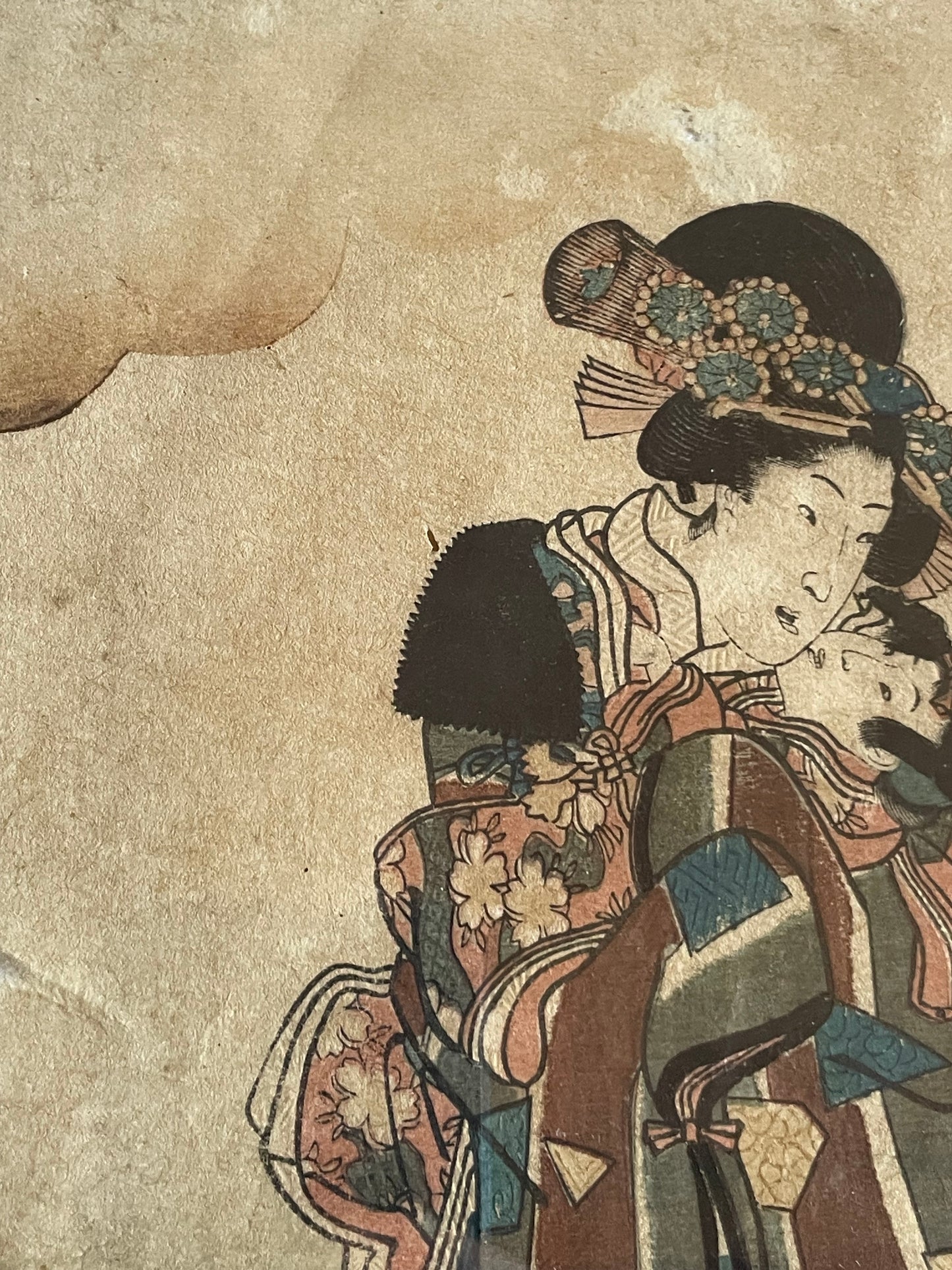 1828–1838  Domestic Life, Women and Children by Utagawa Kunisada (A3 Framed)