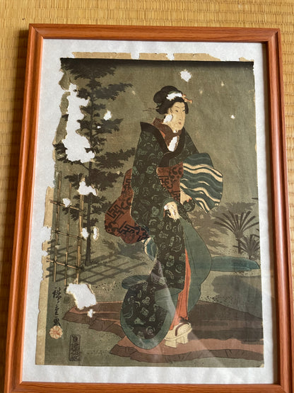 1828-42 Ukiyo-e Beauty Print by Keisai Eisan in New A3 Frame