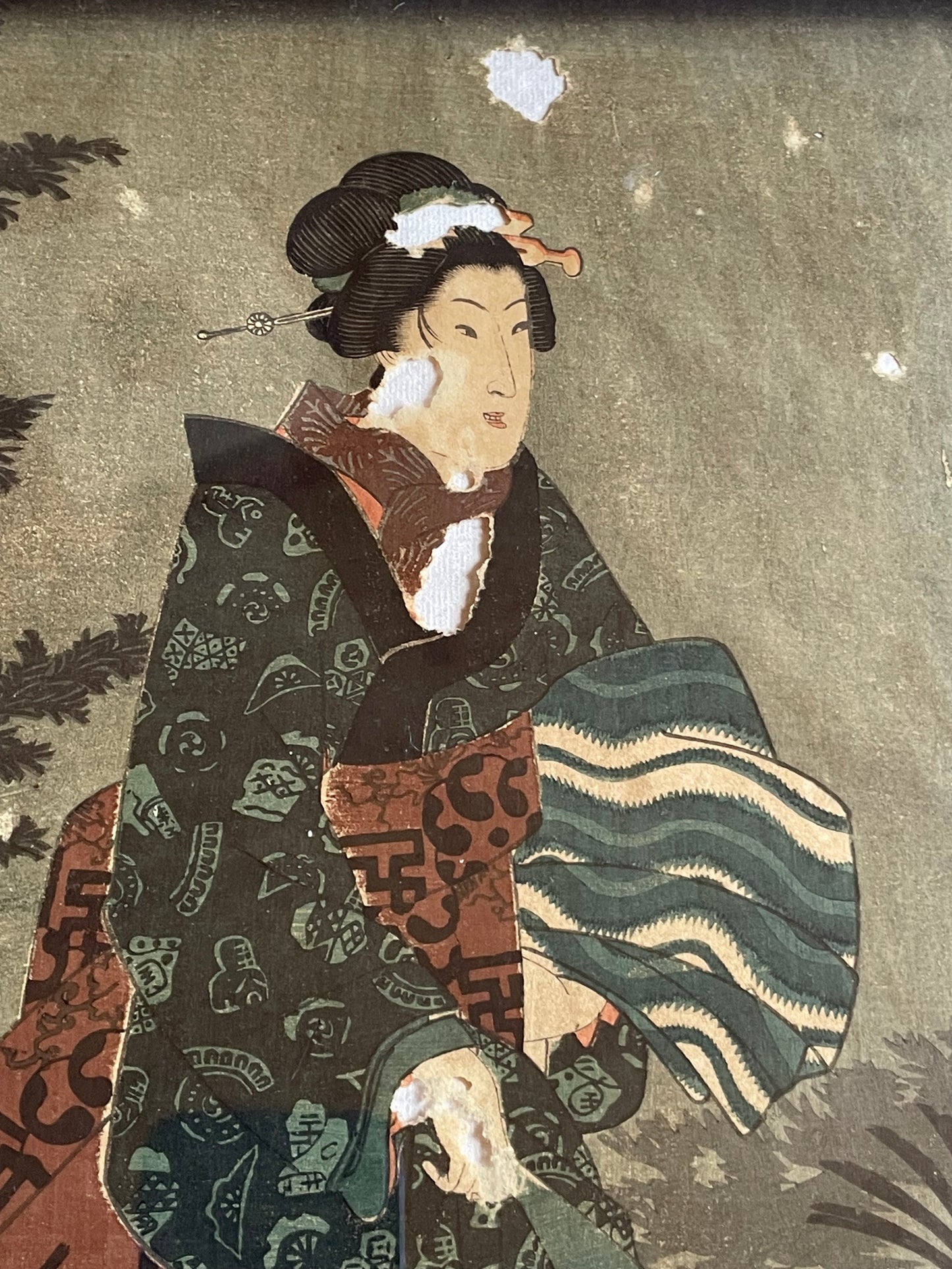 1828-42 Ukiyo-e Beauty Print by Keisai Eisan in New A3 Frame