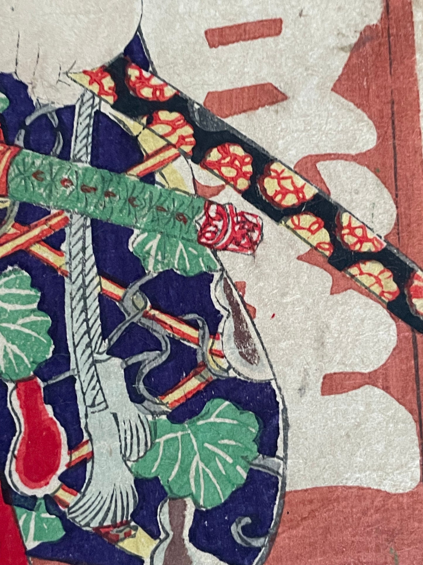 1877 Kabuki Actor Print – Ichikawa Danjūrō IX as a Toyotomi Hideyoshi by Toyohara Kunichika (Approximately 25X37CM)
