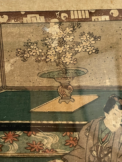 1863 Ukiyo-e Palace Scene by Utagawa Kunisada (In a new A3 Frame)